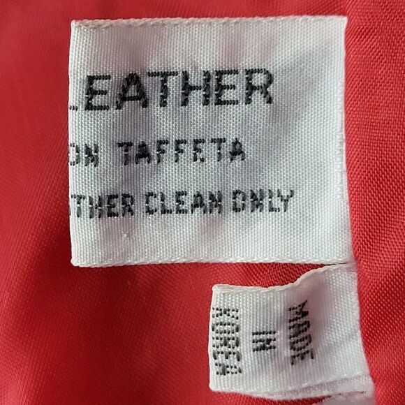 Vintage 80's Genuine Leather Jacket S Red One Button Single Breasted Dolman Glam - Picture 12 of 12